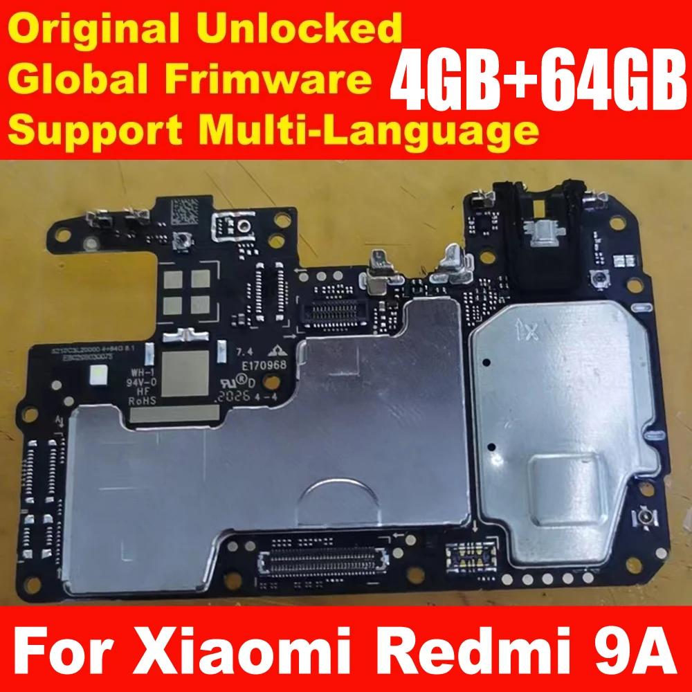 Xiaomi Redmi 9A 4GB 64GB 풀 칩 회로 카드 수수료 M2004C3L 마더 보드 용 원본 글로벌 Frimware