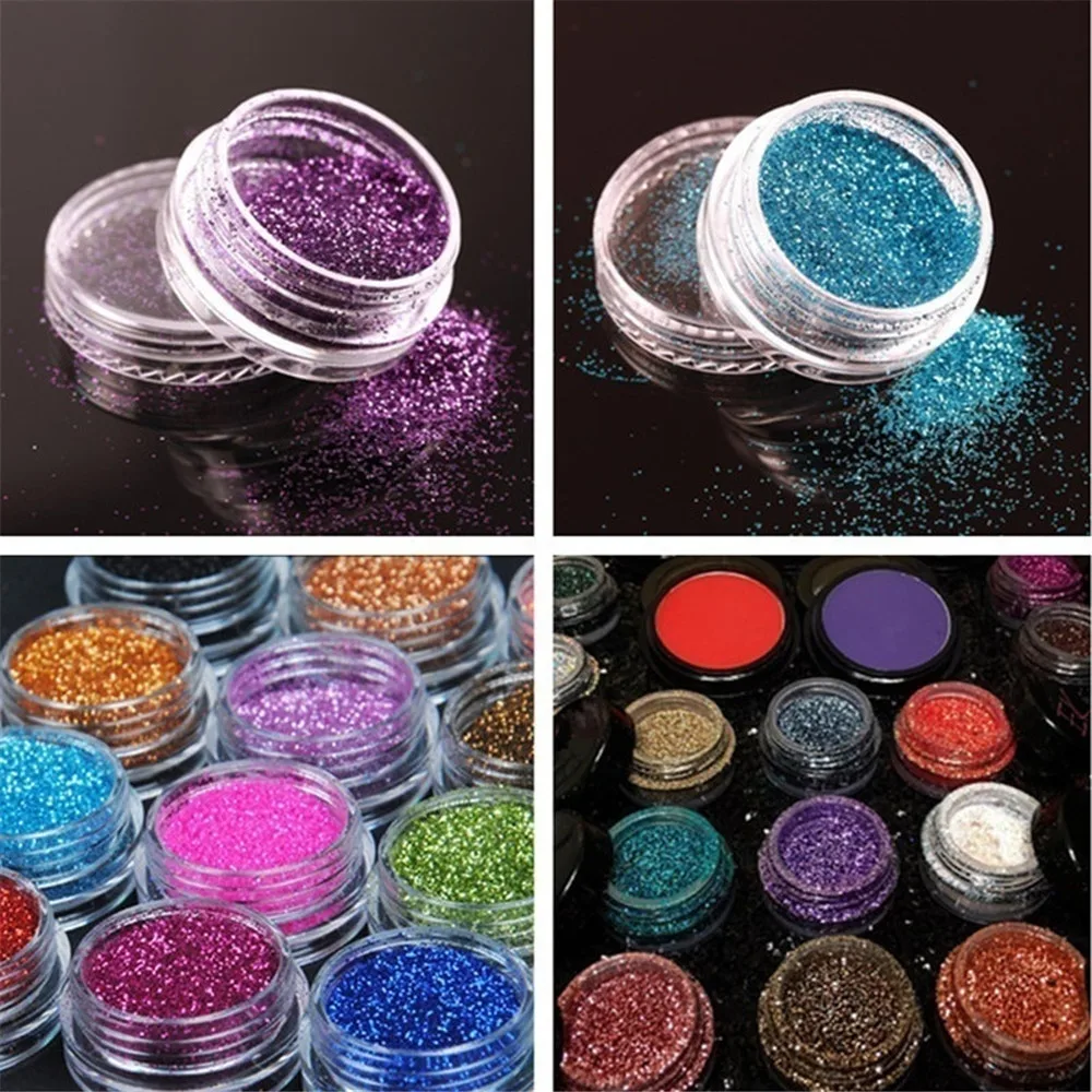 Glitter Eyeshadow Mixed Color Shimmer Palette Long Lasting Diamond Eye Shadow Waterproof Mineral Powder Eye Shadow 6Pcs Random