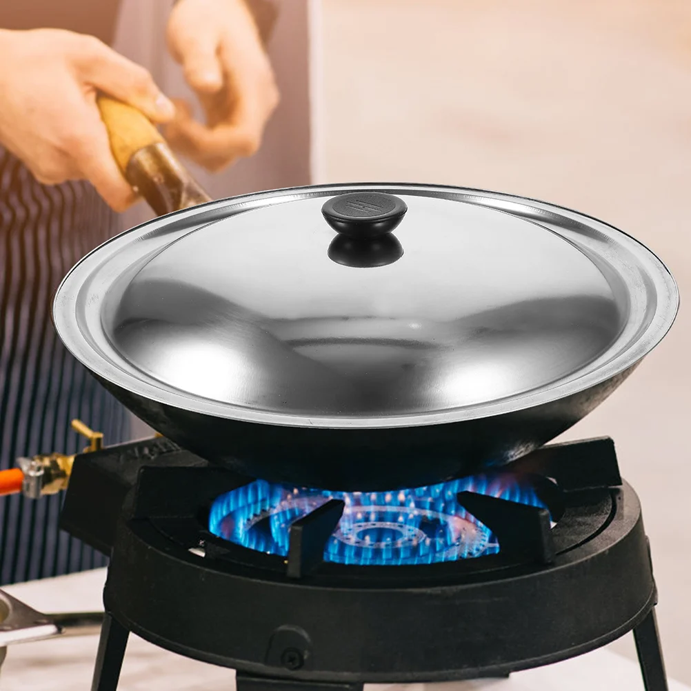 

Kitchen Pot Lid Replacement Heat-resistant Stainless Steel Wok Cover Cooking Pan Lid