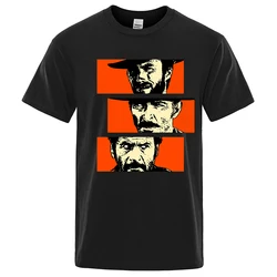 Vintage Western Film-Inspired Cowboy Graphic Oversized Cotton T-Shirt - S (Black)