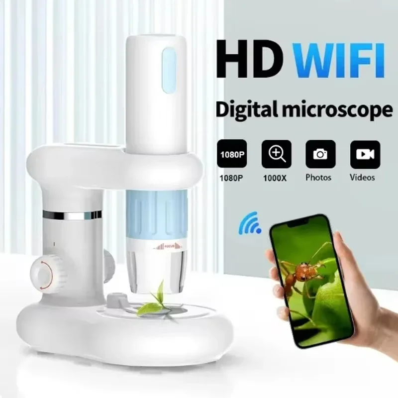 50x-1000x 배율 휴대용 WiFi 디지털 현미경 안드로이드 iOS PC와 호환되는 휴대용 무선 충전 HD 카메라