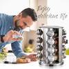 New Style Rotating Tray Spice Rack with Round Bottle 430 Stainless Steel Kitchen Organizer Pantry Cabinet For Seasoning Storage 6