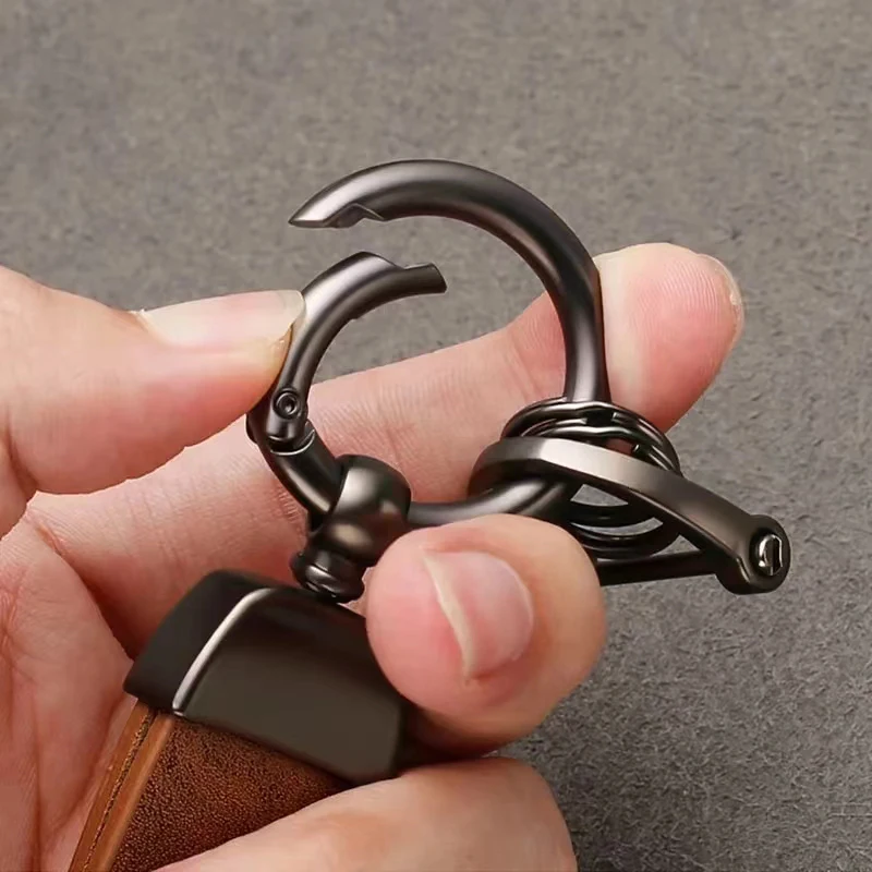 Premium Leather Keychain with Car Logo Keyring Accessory