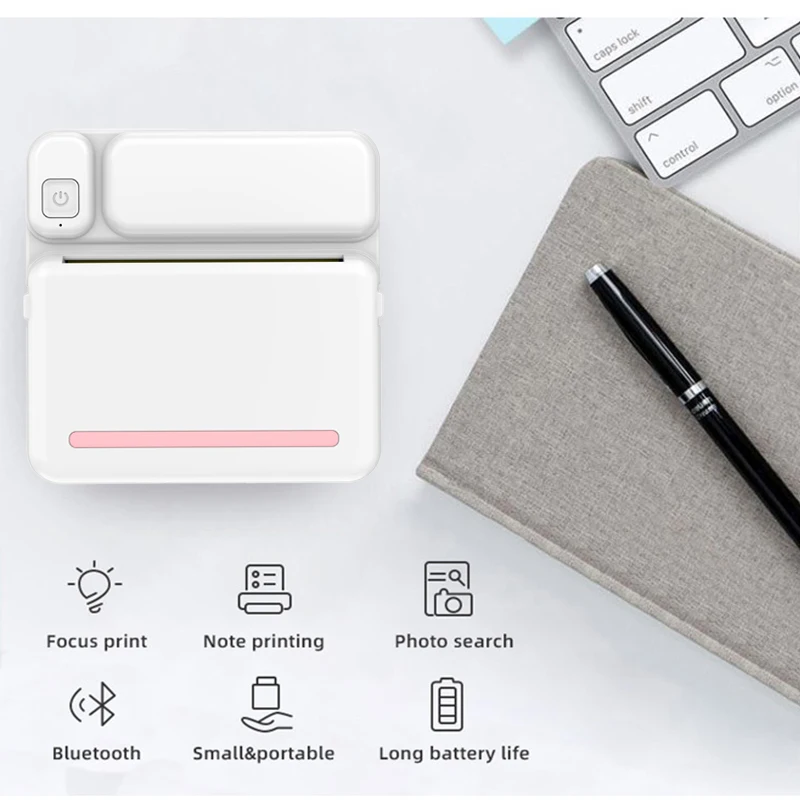ZWN Portable Bluetooth Mini Printer Mobile Phone Photo Title Note Print Pocket Student Error Label Printer for Children's Gifts 3