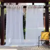 Simple Waterproof White Patio Drapes Multipurpose Patio Curtain Polyester Solid Pergola Curtain for Outdoor 6