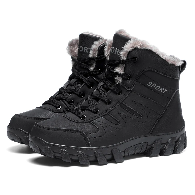Unisex Winter Cold Protection Outdoor Travel Hiking Shoes Couples Large Size High Top Plush Warm Snow Boots Men's Training Boots