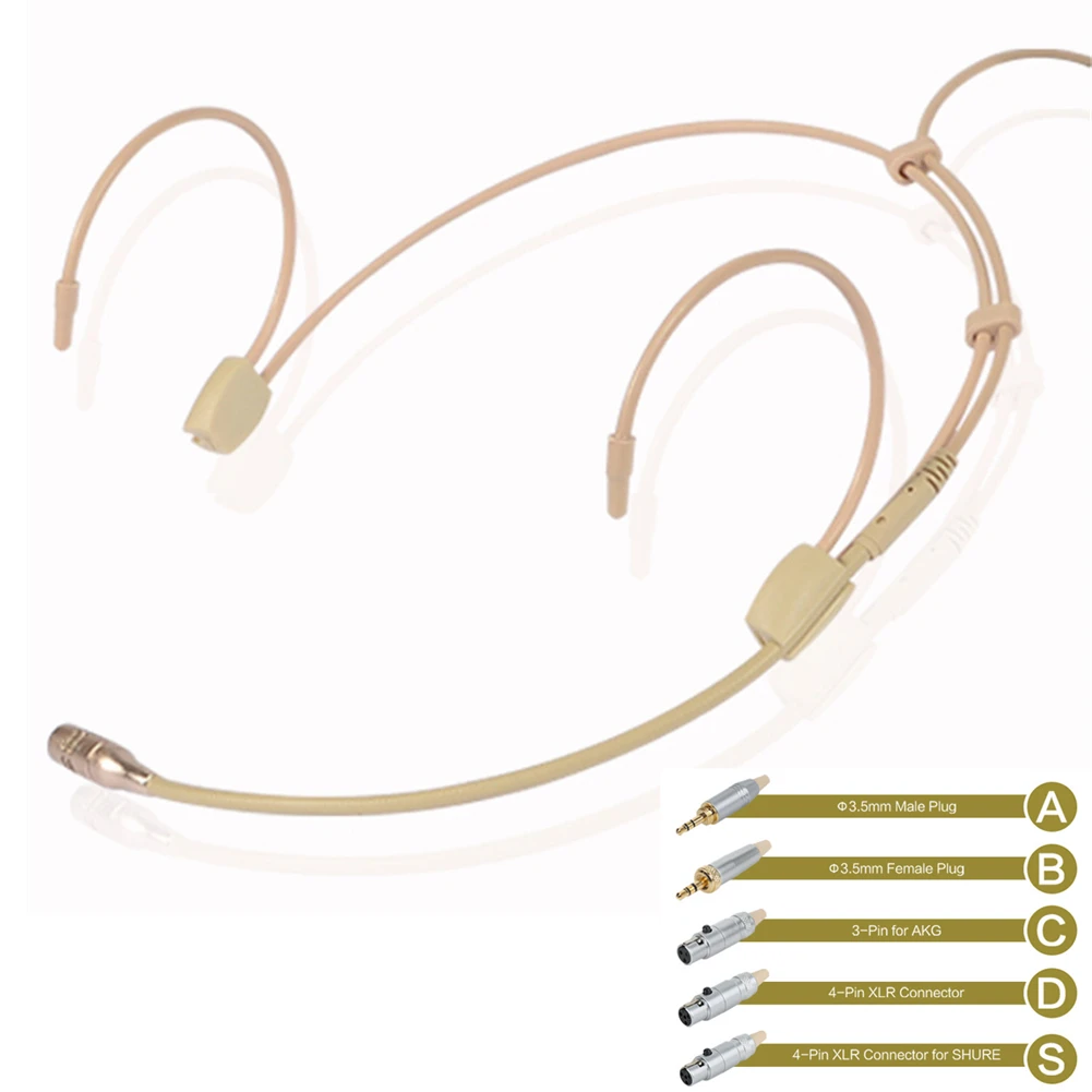 Microfone Earhook com tampa, Headset Headworn, condensador omnidirecional, microfone cartucho