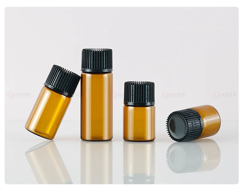 בקבוקי זכוכית ריקים מיניים בגדלים 10X 100x 1/2/3/5/10 מיליליטר עם ניחוח שמנים אתריים, ניחוח ארומתרפיה ומפחיתים את האוריף