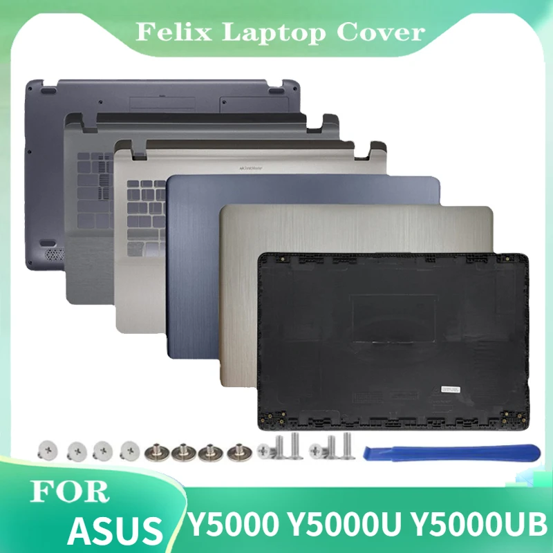 

New Laptop Screen Back Case For ASUS Y5000 Y5000U Y5000UB LCD Back Cover Palmrest Upper Top Lower Bottom Case Hinges 15.6 Inch