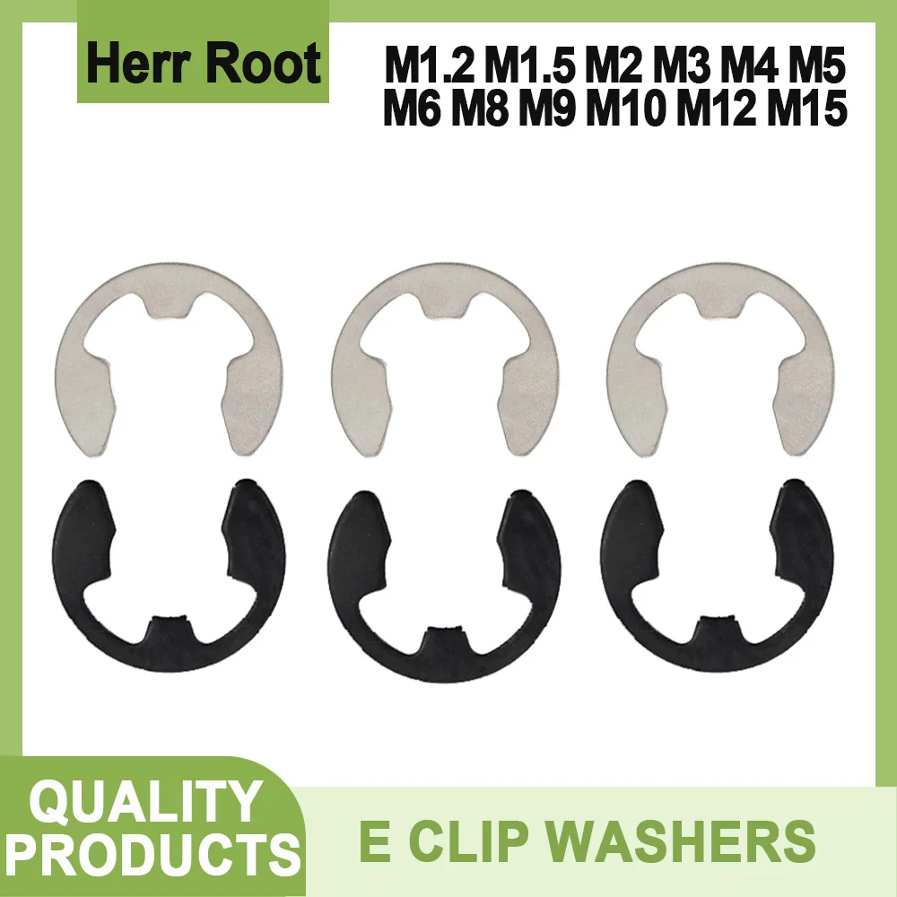 

M1.2 M1.5 M2 M3 M4 M5 M6 M8 M9 M10 M12 M15 304 Stainless Steel E Clip Snap Circlip External Retaining Ring Washer Shaft Gasket