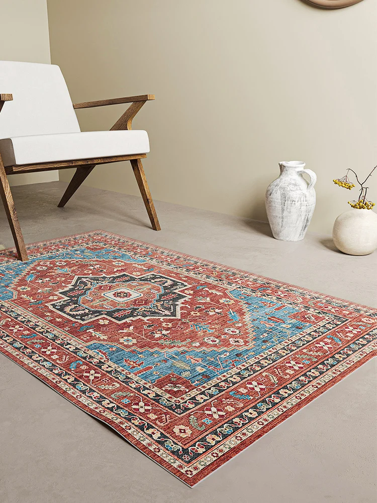 1pc Boho Medallion Area Rugs Ultra Thin Foldable Persian