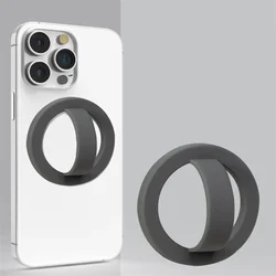 Magnetic Silicone Ring Holder for Phones - Universal Ring - Shaped Grip Accessory (Grey)