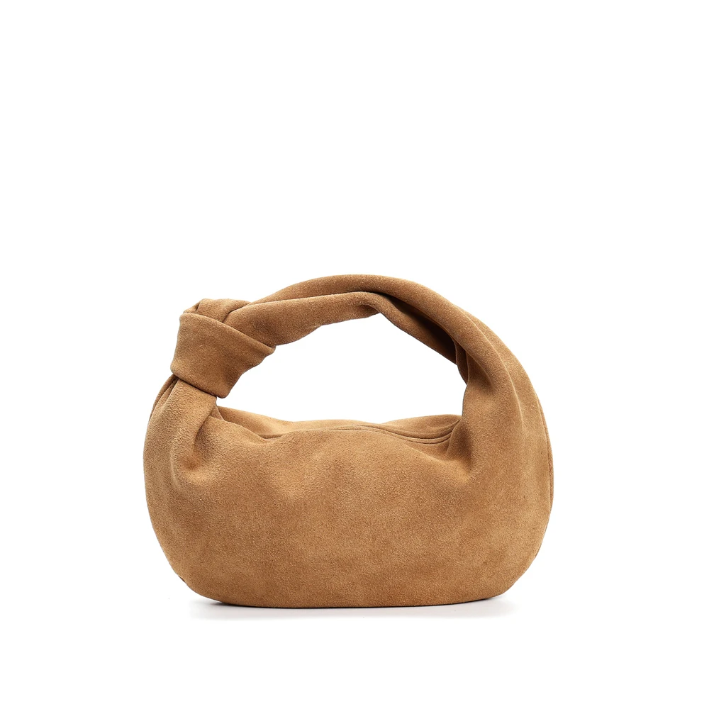 Classic Large Small Winter First-class Nubuck Leather Travel Armpit Tote Grey Luxury Suede Cow Leather Women Handbag 3