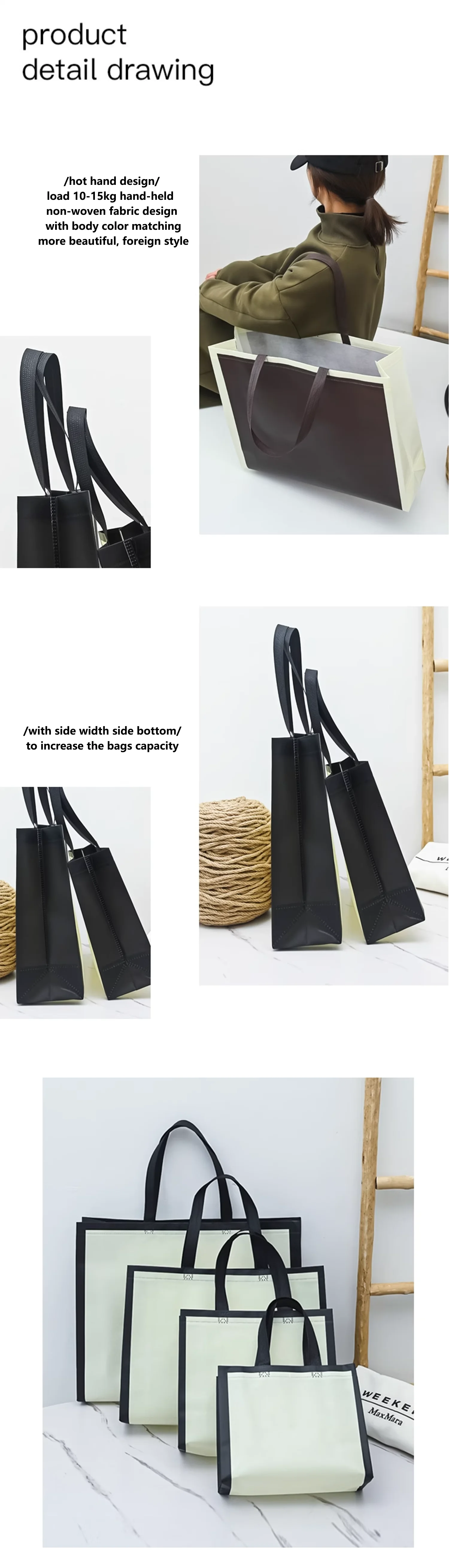 50pcs coated non-woven bags customized LOGO high-end clothing store clothing bags environmentally friendly gift bags wholesale 4 S3bd3424fcc6340a99d694c26351080e2Q