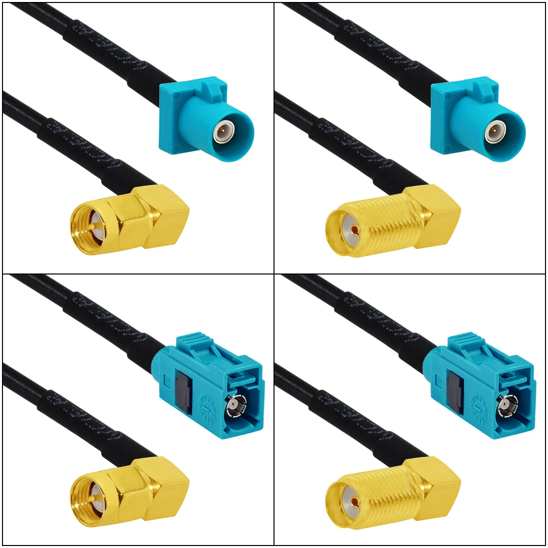 Fakra Z Type Male Female Purple to SMA Plug Jack Pigtail Cable Adapter RG174 15cm NEW for GPS