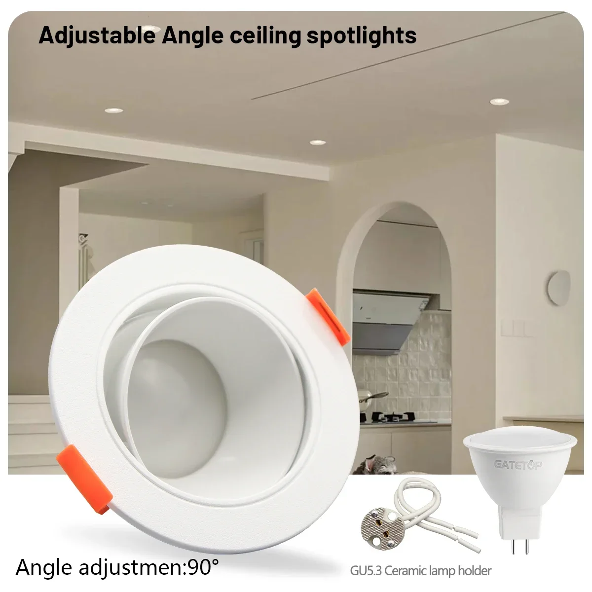 4-20pcs Low Pressure LED Downlight 12V 5W 7W Angle adjustable Ceiling lamp Spotlights rotating indoor lighting  Eye protection