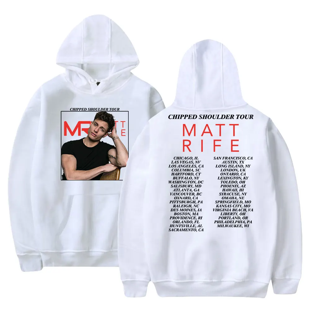 thumbnail image 1 of Sudadera con capucha Matt Rife 2023 con estampado de la gira Chipped Shoulder, para mujer y hombre, ropa de calle divertida, 1 of 4