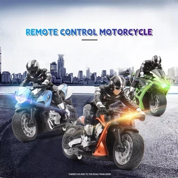 1:10 전기 스턴트 오토바이 고속 레이싱 카, 4 채널 리모컨 오프로드 모델, 소년 장난감, 어린이 선물 상품 이미지