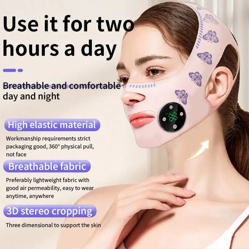 

Флюоресцентная маска для лица, средство для удаления двойного подбородка, вибрирующий массажер для лица, лифтинг маска для ухода за кожей