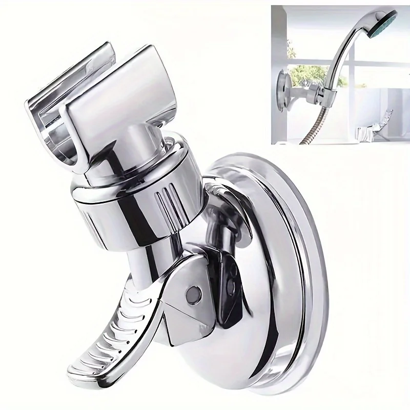 Adjustable Shower Head Holder with Strong Suction Cup,No Tools/Drill Installation,Heavy-Duty Suction,Adjustable Arm for Bathroom