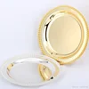 Luxury Silver / Gold Charger Plates Metal Tray 25 CM/ 9.8" Round Nut Plates/ Sweet/ Cake Plates For Home Christmas Decoration 2