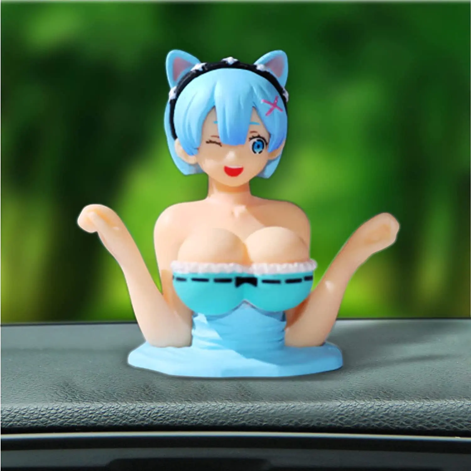 Kanako Chest Shaking Ornaments, Shake Shake Girl Car Dashboard Decorations,  Tide Play Q Version Doll Bobbleheads, Kawaii Sexy Action Figurine Beauty,  Car Center Console Sculpture Model (2Pcs) : : Home