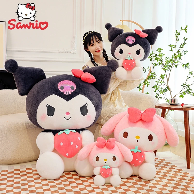 

Kawaii Sanrio My Melody Kuromi Cinnamoroll Strawberry Cartoon Cute Hug Soft Plush Doll Toys For Children Surprise Creative Gift