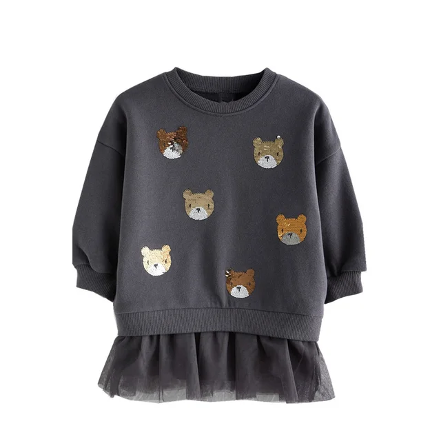 Mädchen Sweatshirt Kleid mit Tüllrock