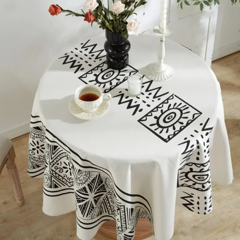 

Bohemian Style Geometry Thickening Round Tablecloth Table Cover Chicken Table Cloth Tablecloth for Table Tea Round Table Map