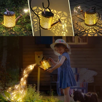 Solar Garten Lichter im Freien hängen Solar Laterne Bewässerung für Terrasse Hof Rasen Gehweg Dekorationen Lichter Retro LED Solar Lichter — изображение 6