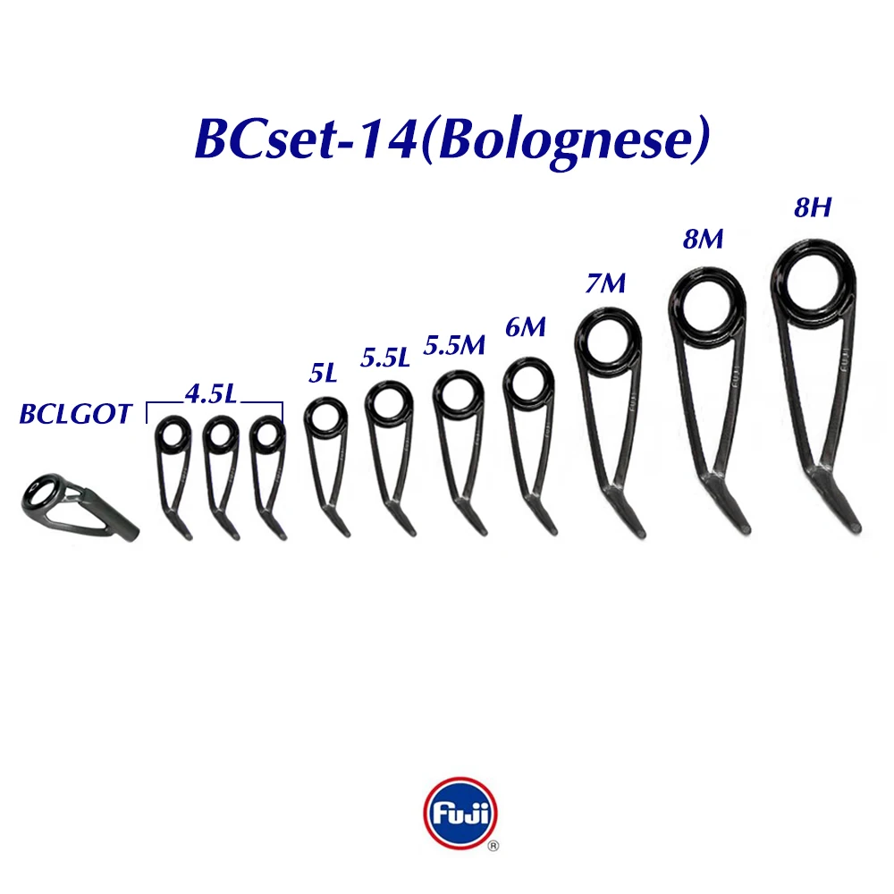 Original Fuji Guide set14 KL-L M H Stainless Steel Frame for Bass Seabass Salt water Light Spin and Bolognese Fishing Rod