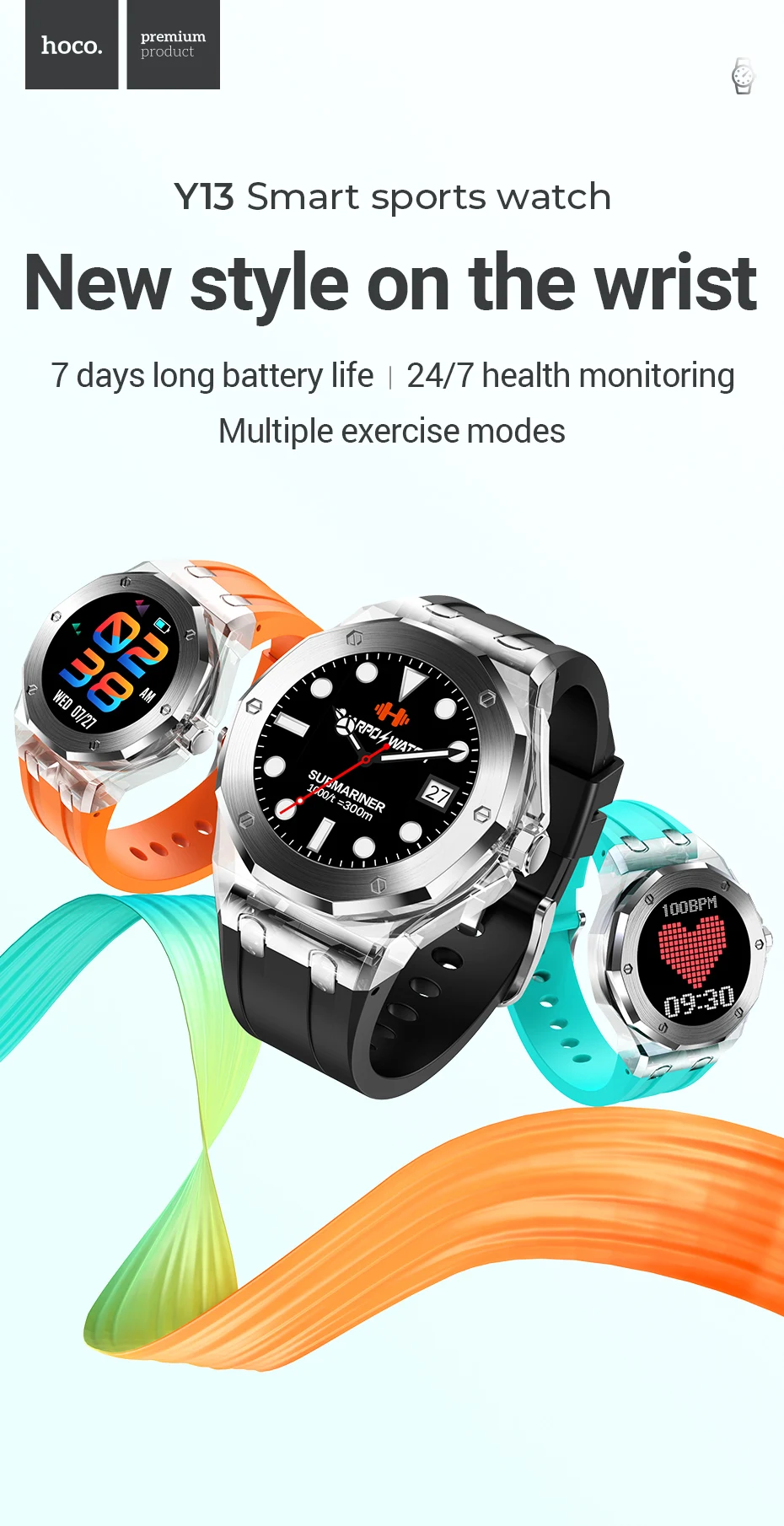 Hoco Y13 Smart Sports Watch description image