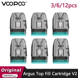 Original VOOPOO ARGUS Top Fill Cartridge V2 Pod - Versatile 2ML/3ML Capacity Options with Multiple Ohm Resistance Choices - 12pcs (0.7ohm 3ML)