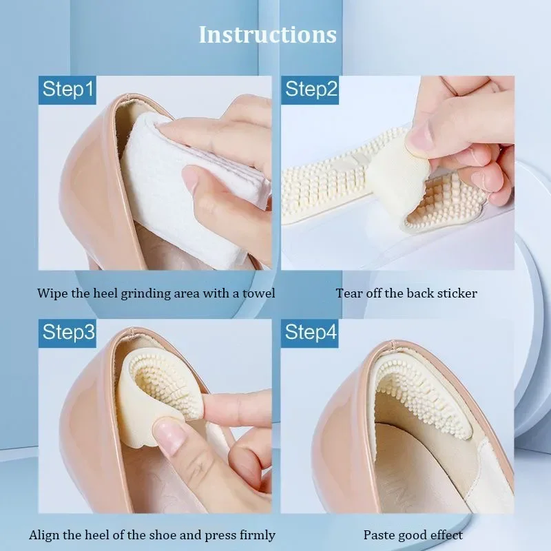 1Pair Silicone Heel Protector Women Insoles for Feet Heels Sticker Gel Non-slip Shoe Pads Pain Relief Foot Care Shoe Insert