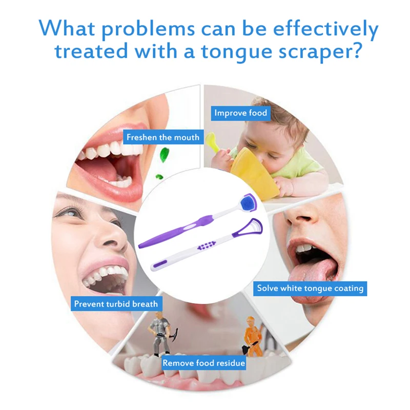 1pc skrobaczka do języka szczotka plastikowa do czyszczenia języka usuwania nieświeżego oddechu pielęgnacja jamy ustnej kolor losowy