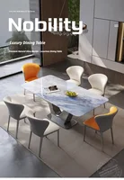 Table à manger portable en marbre personnalisable, bureau à manger au design élégant pour balcon et petite salle à manger 2