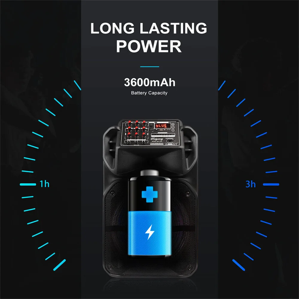 9000W Portable Bluetooth Speaker 15” Subwoofer Heavy Bass Party System AUX & Mic Led Light Loud High Quality karaoke Speaker 5