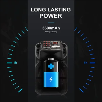 9000W Portable Bluetooth Speaker 15” Subwoofer Heavy Bass Party System AUX & Mic Led Light Loud High Quality karaoke Speaker 5