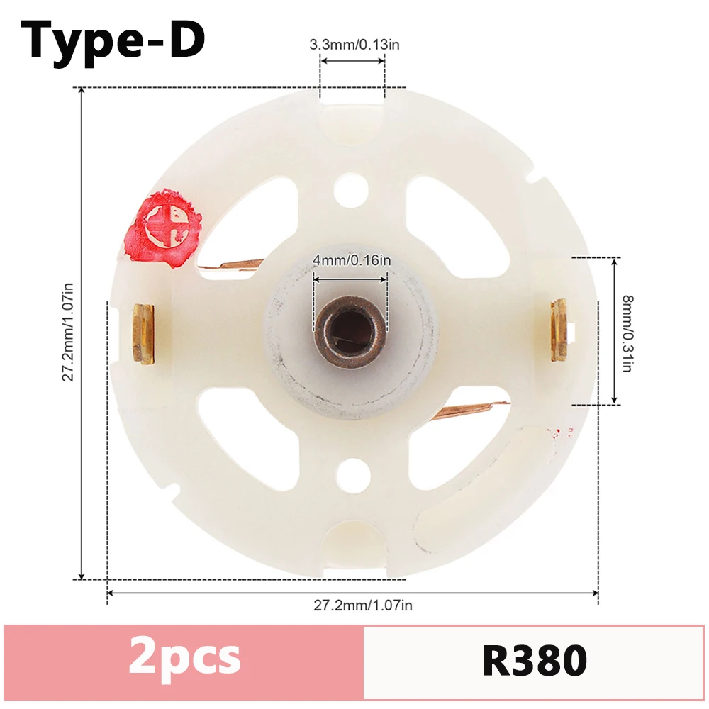 2Pcs RS550 RS380 RS775 DC 모터 카본 브러쉬 홀더 전기 드릴/구리 브러시 모터 도구와 전기 스크루 드라이버