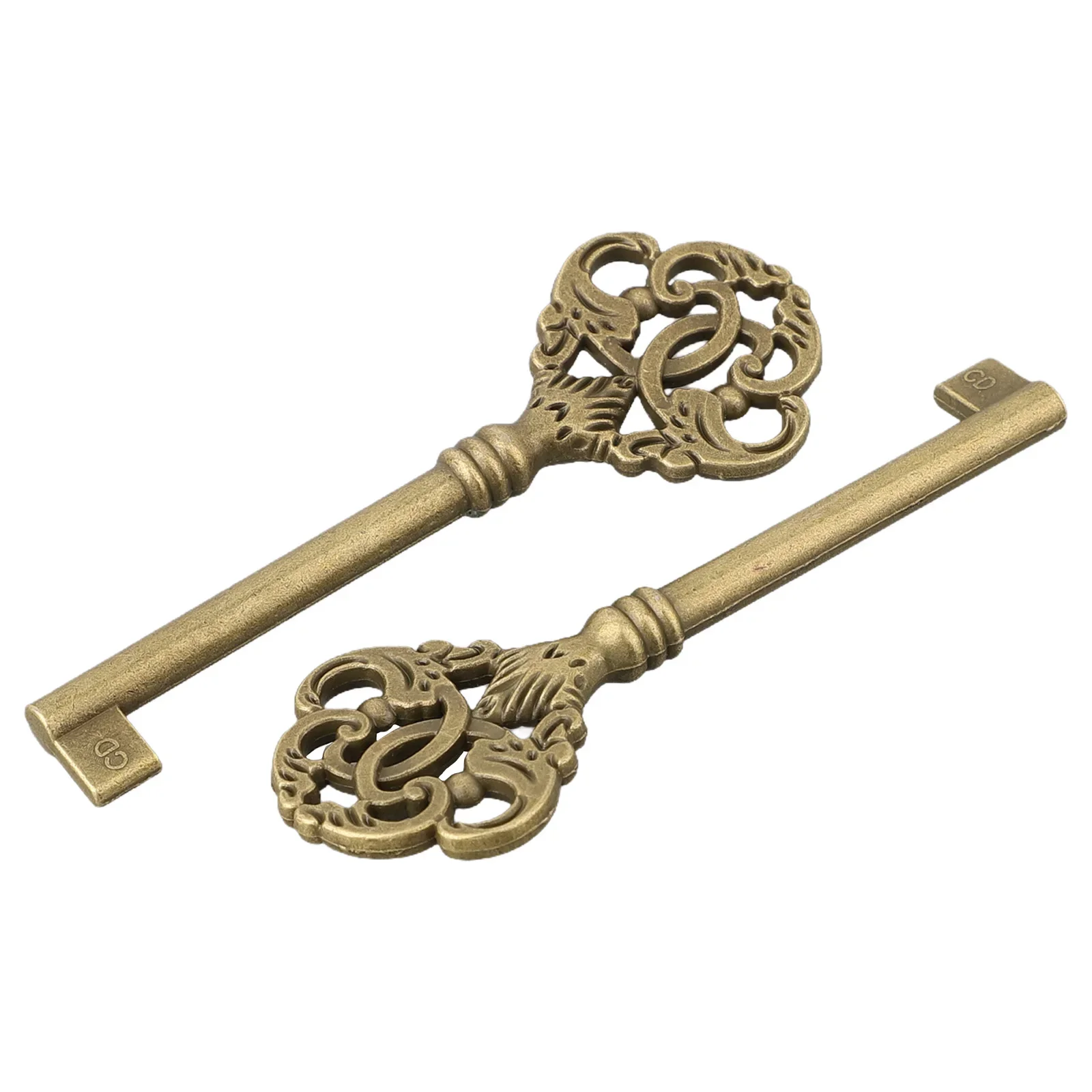 Furniture Key 10pc Furniture Vintage Style Open Skeleton Key Hole Head Furniture Cabinet Antique Alloy Key Cabinets Home Hardware
