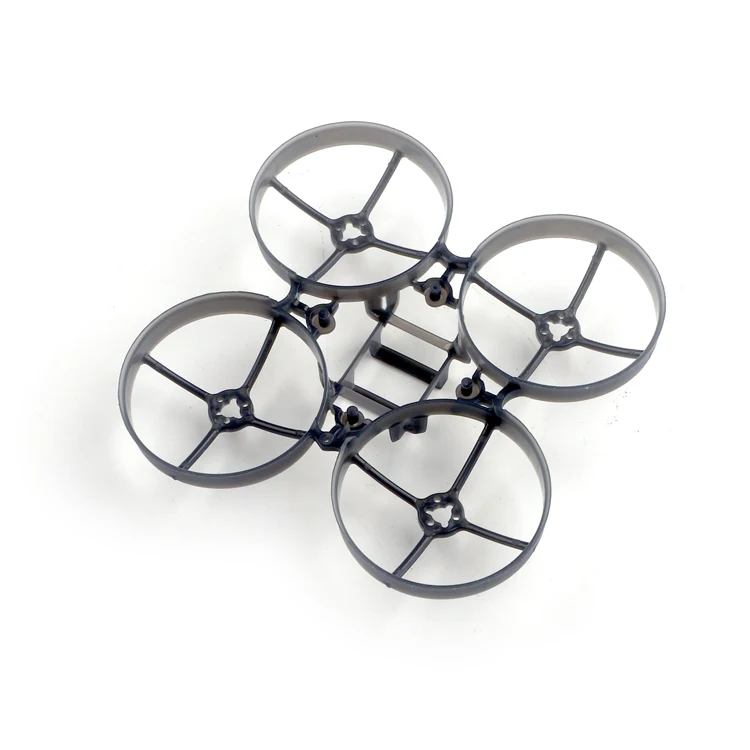 Cadre de drone course Happymodel V4 75mm blanc et noir pour Moblite7 et Mobula7, vue latérale.
