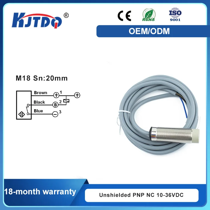 Heschen Commutateur De Capteur De Proximité Inductif 10 Mm, HS M30 Bi10 RN6, Intégré, De Type Cylindrique, DC10 30 V 200 MA, NPN NC (normalement Fermé), 3 Fils, CE