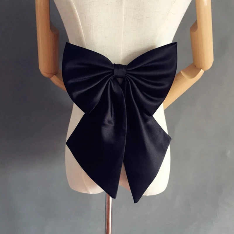 

Black Bow Leisure Belts Ladies Wedding Dress Waistbands Self Tie Detachable Bridal Belt Accessories cinturon novia boda