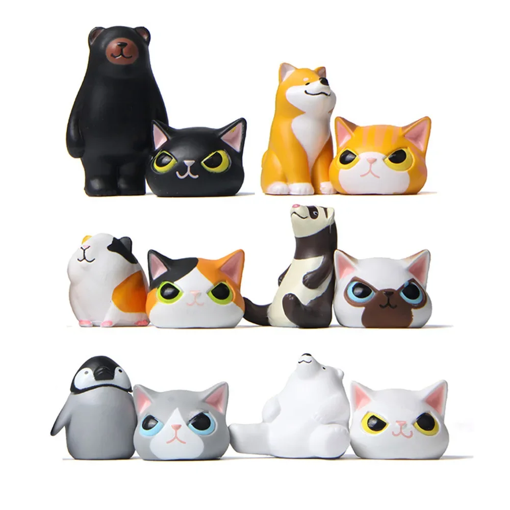 1PCS Creative Disguise Cats Headgear Matryoshka Doll Livingroom Decorative Figurines Bear Penguin Shiba Dog Miniatures