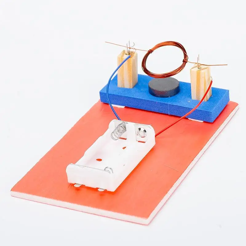 1 세트 금속 코일 자기 물리학 과학 실험 학생을위한 보조 도구 DIY 전자기학 전기 모터 모델