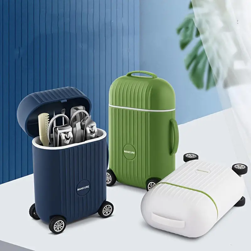 New 8Pcs Mini Suitcase Nail Clipper Set Convenient Beauty Tools Nail Clipper Manicure Trimmer Pedicure Knife Ear Peeling