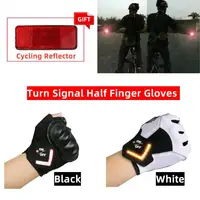 1 Pair Gravity Sensing Cyling Gloves Turn Signal Half Finger Gloves Automatic Warning Light Smart Steering Half Finger Gloves 1