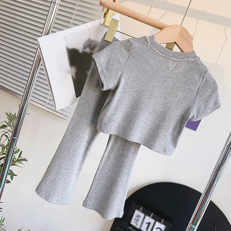 Conjuntos de ropa para niñas, camiseta de manga corta para niños pequeños, Tops y pantalones, conjunto de ropa informal para niños, trajes 3-9T