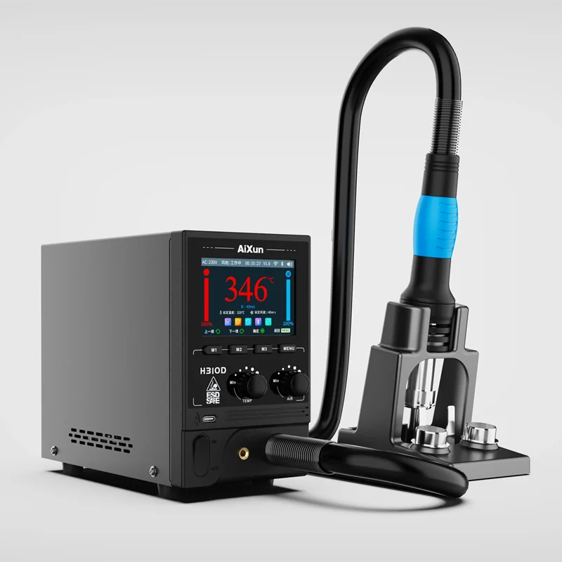 

JC AIXUN H310D 1000W Hot Air Rework Station Microcomputer Temperature Control BGA Rework Station Curved Nozzle Welding Repair