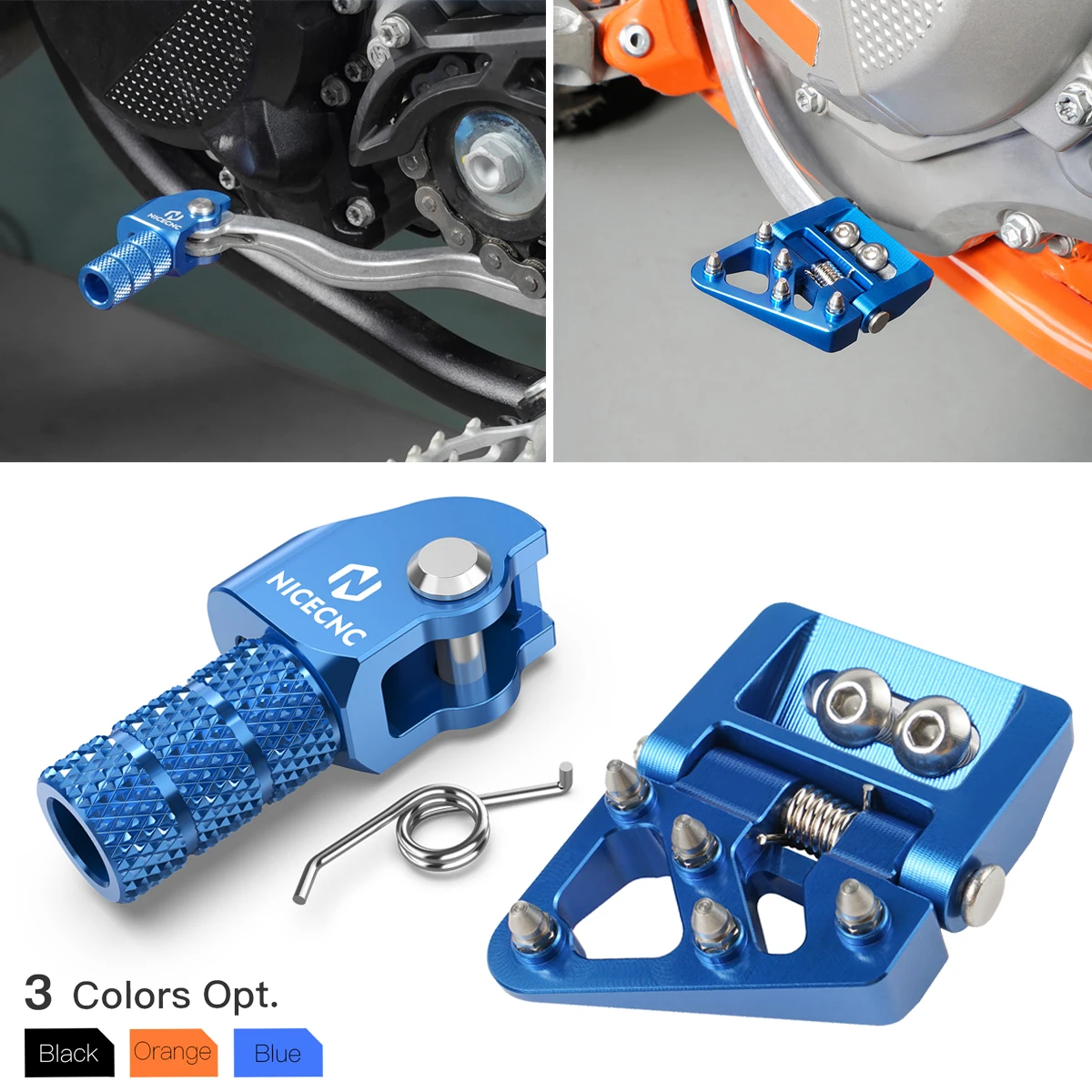 NICECNC Für 2017–2024 Husqvarna TE 300 FE 350 KTM EXC 300 250, verstellbare Schalthebelspitze, Bremspedalspitze für GasGas EC 300 21–24